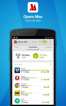 ���������� Opera Max ����� �������� � ������ � ������� ���