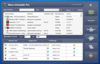 Menu Uninstaller Pro � �������� ������������ �������� ���������� �� ��