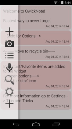 QwickNote ������� ���������, ��������� � ����������� � ����� Android