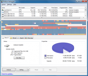 Defraggler 2.08 � ���������� �������������� ������� ��������� VSS � ���������