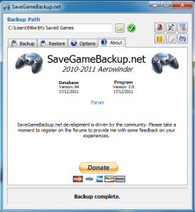 SaveGameBackup � �������� ���������� ����������� ������� ����������