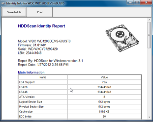 HDDScan � ������������ � ����������� ������� ������