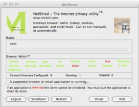 ������� NetShred X ������ ����� ��������-���������� ������������ (Mac)