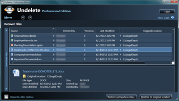 Undelete 10 � ����� ������ ���������� ��� ������ ������ � �������� �������
