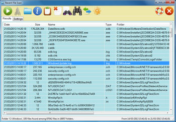������� Recent Files Scanner ��������� ������� ���������������� ����� �� ������� ����� ��