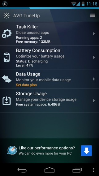 AVG TuneUp � ����� ������������ ��� ����������� ������ ������ Abdroid-����������