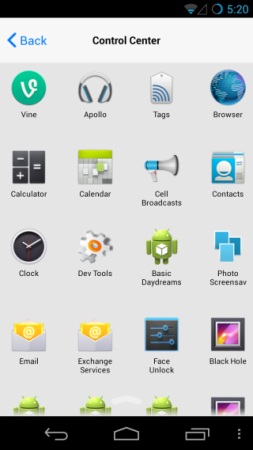 Android ��������� ������ ������ ���������� Control Center ��� iOS 7