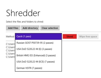 Shredder8 � ������������� �������� ������ �� ������ Windows 8 � RT
