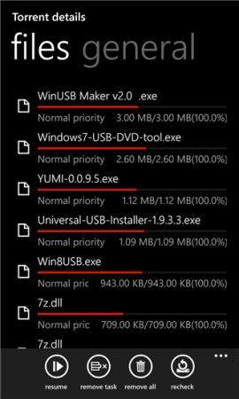 ���������� wpTorrent  ��������� � ����������� �������� Windows Phone