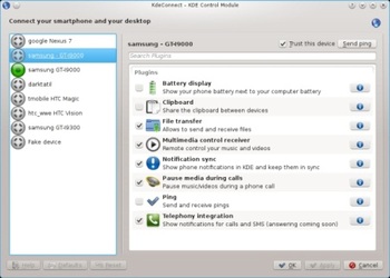 KDE Connect � �������������� ��������� ��������� Android � ����������� Linux