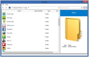 ���������� ������� iPhone � ������� ���������� iBrowse
