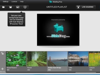 ���������� ������������� ����������� � ������� SlideDog 