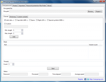  Manyprog PDF Password Recovery