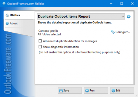 ������� Duplicate Outlook Items Report
