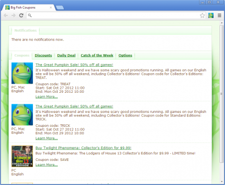 ������� Big Fish Coupons ��� Google Chrome