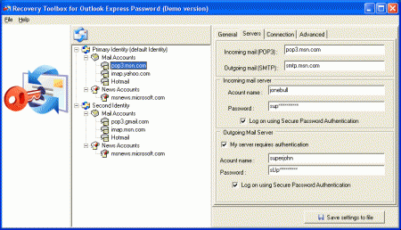 ������� Recovery Toolbox for Outlook Express Password