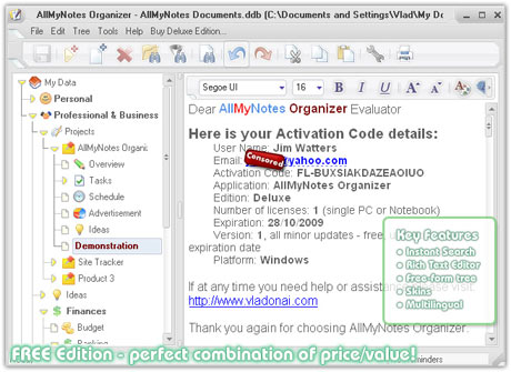  AllMyNotes Organizer FREE Edition