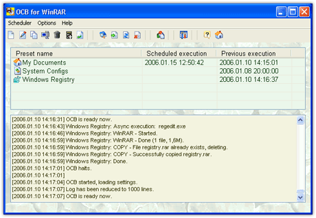 ������� Acritum One-click BackUp for WinRAR