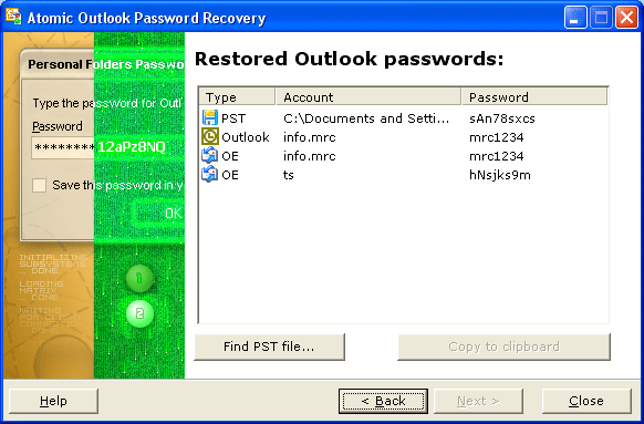  Atomic Outlook Password Recovery